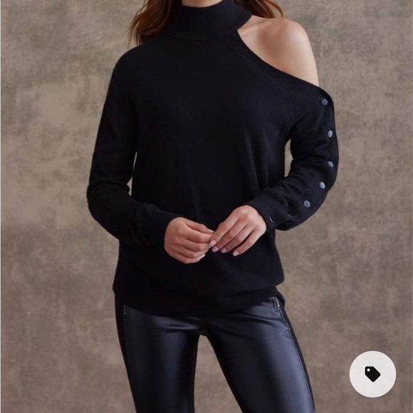 Bailey 44 Women's Kitty Ribbed Turtleneck Sweater Black Size Small - Picture 7 of 7